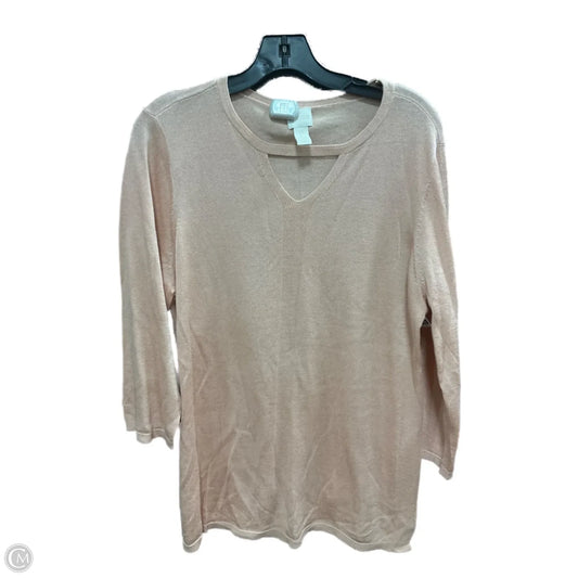 Sweater By Chicos In Pink, Size: L