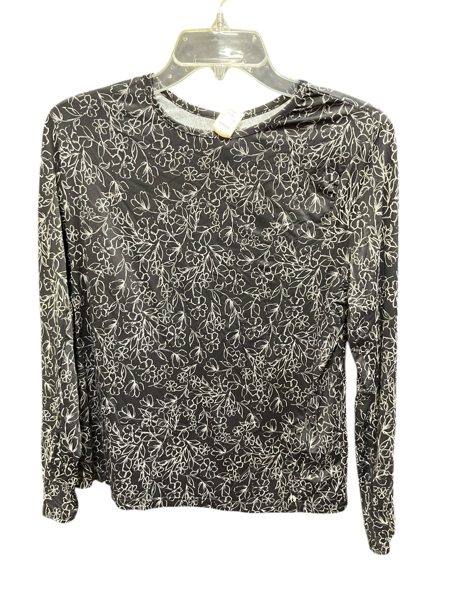 Athletic Sweatshirt Crewneck By Hang Ten In Black & Grey, Size: L