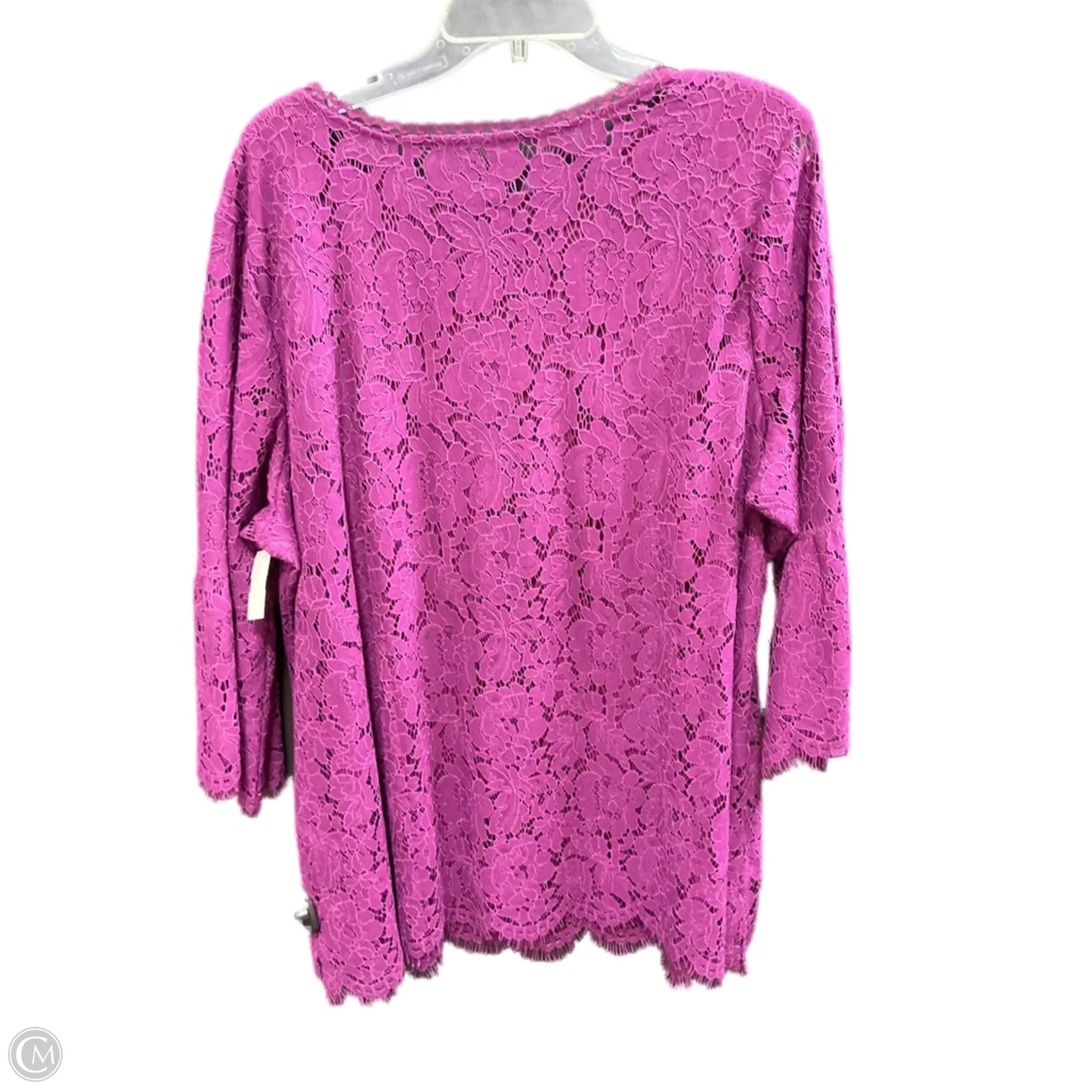 Top Long Sleeve By Isaac Mizrahi Live Qvc In Purple, Size: 2x
