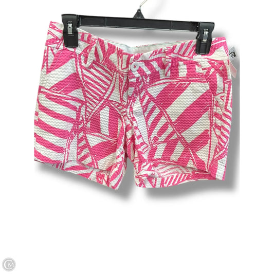 Shorts Designer By Lilly Pulitzer In Pink & White, Size: 0