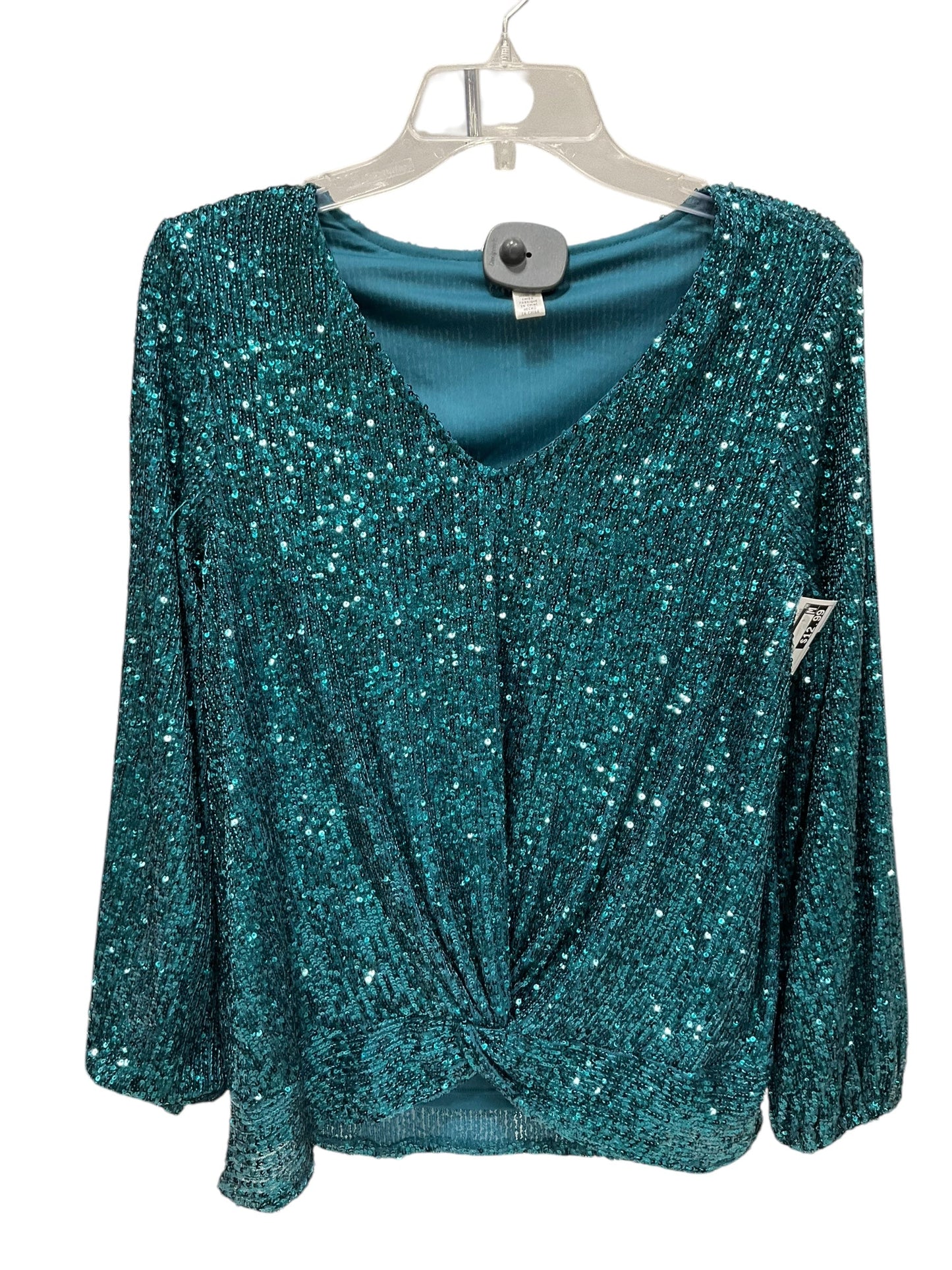 Top Long Sleeve By Spense In Teal, Size: M