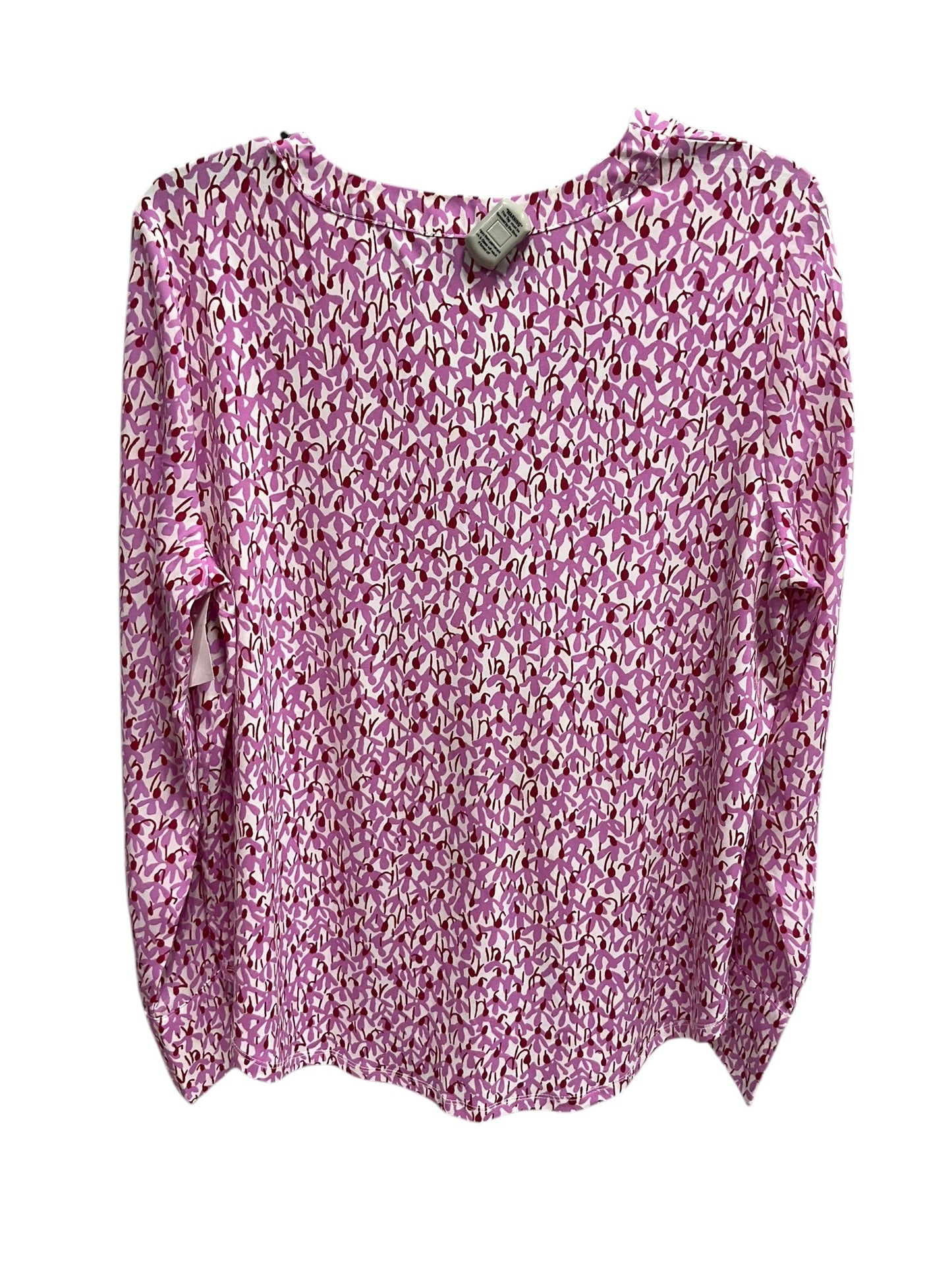 Top Long Sleeve By Ann Taylor In Pink & Red, Size: M