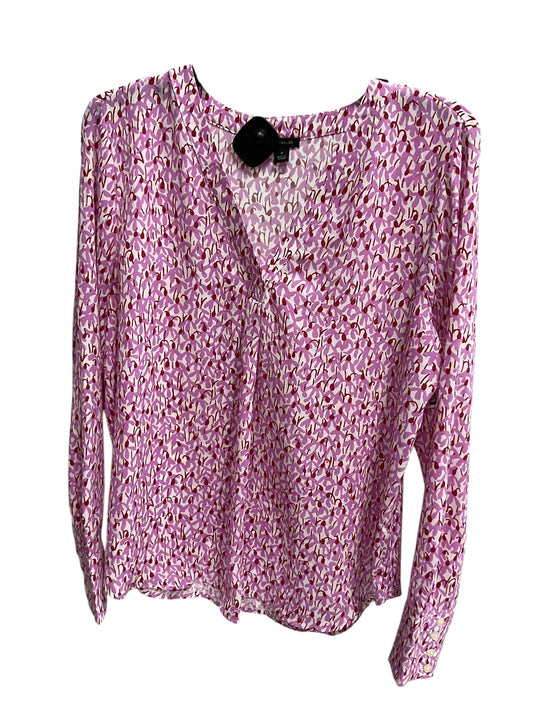 Top Long Sleeve By Ann Taylor In Pink & Red, Size: M