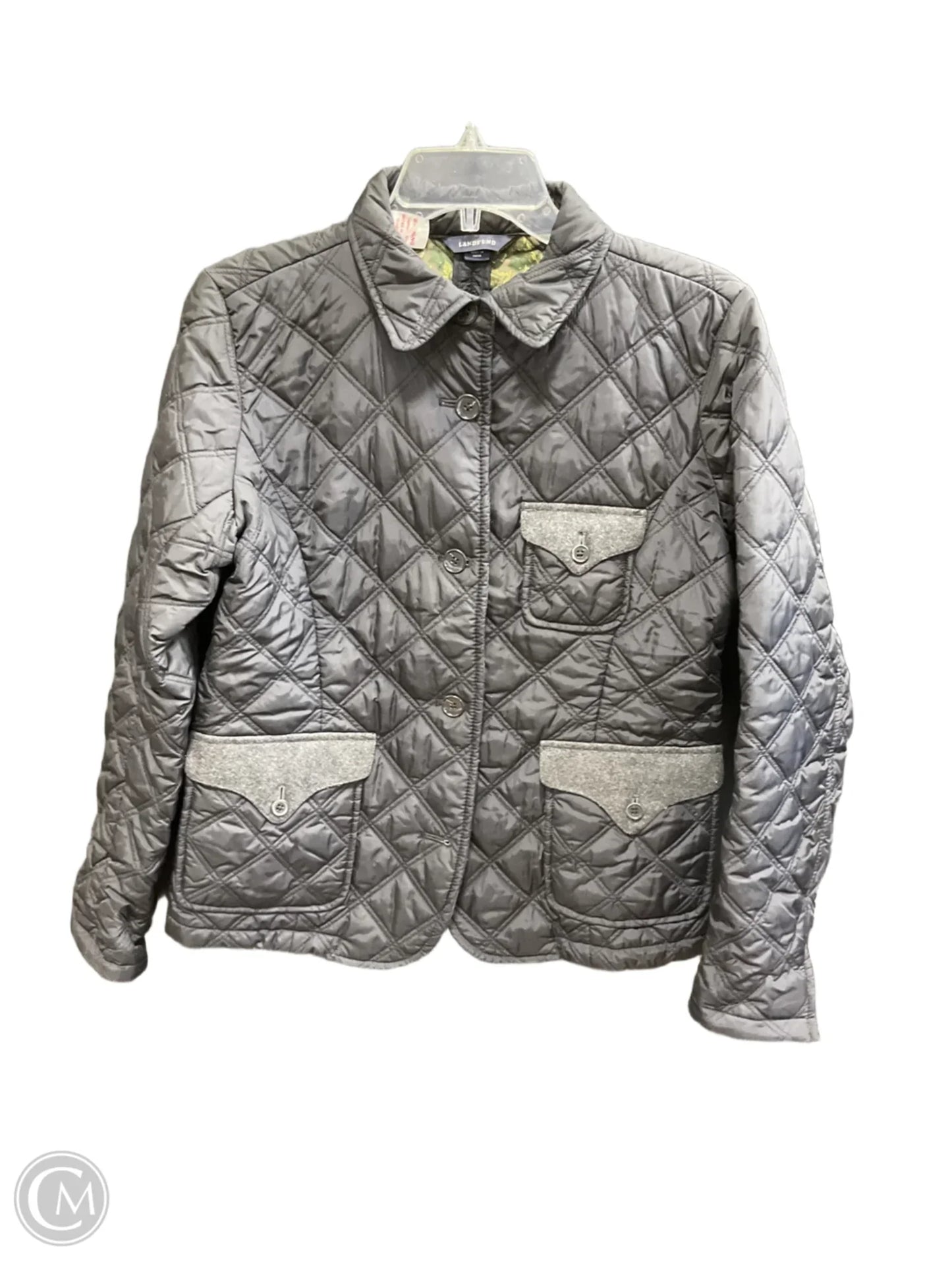 Jacket Puffer & Quilted By Lands End In Black, Size: S