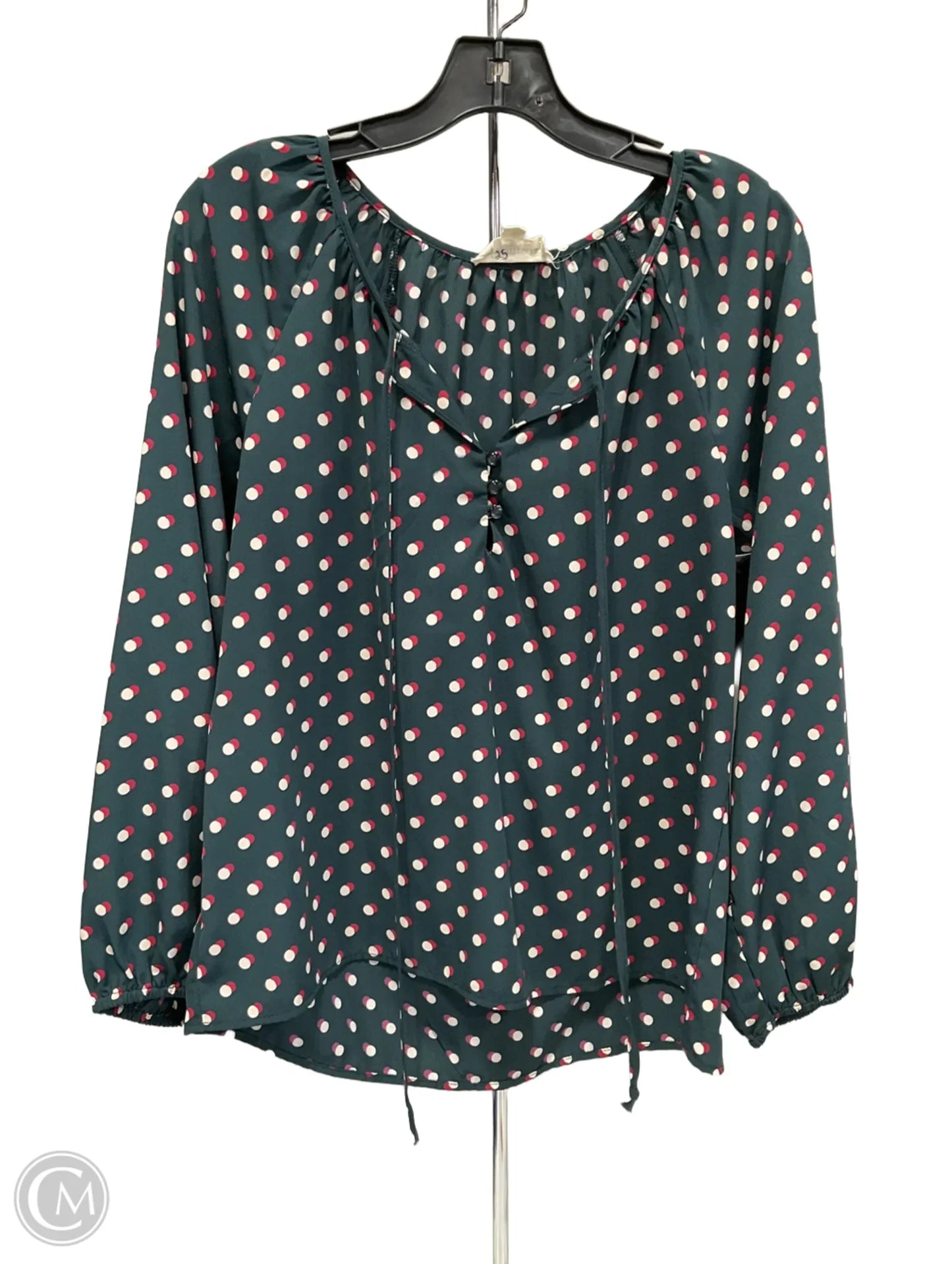 Top Long Sleeve By Clothes Mentor In Polkadot Pattern, Size: M