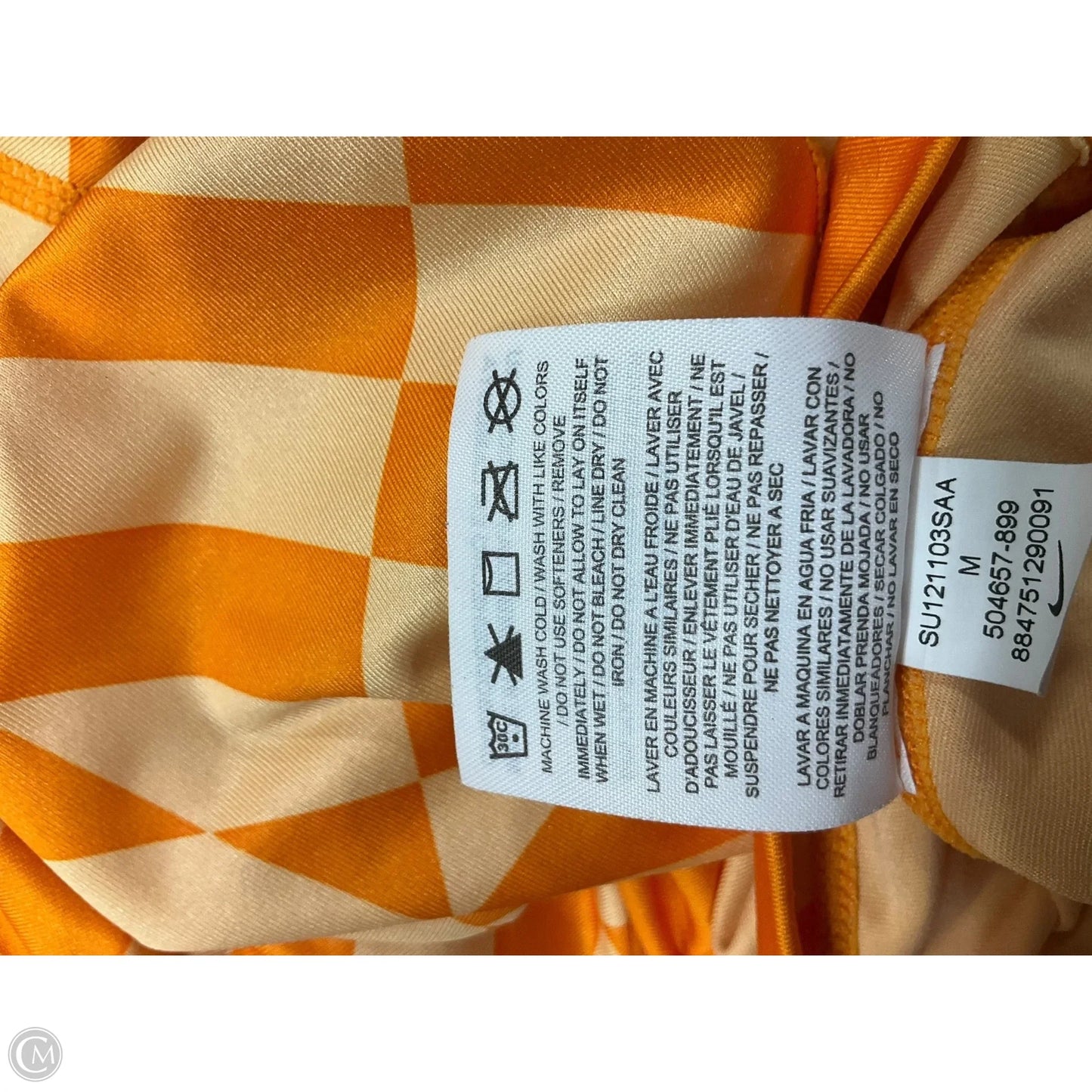 Athletic Top Short Sleeve By Nike Apparel In Orange, Size: M