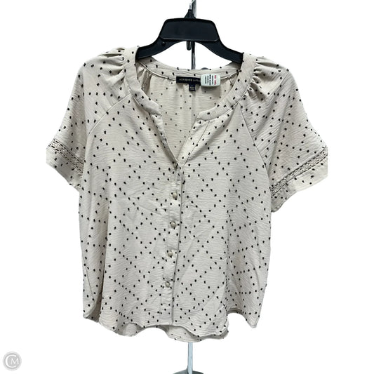 Top Short Sleeve By Adrianna Papell In Beige, Size: L