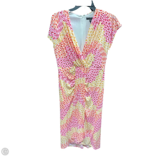 Dress Casual Midi By Maggy London In Pink & Yellow, Size: M