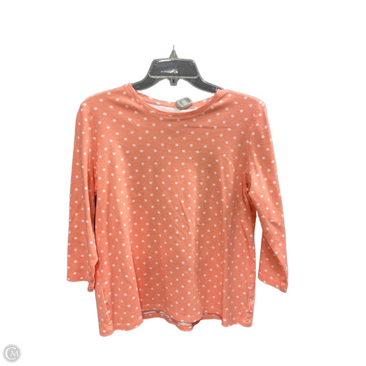 Top Long Sleeve By Kim Rogers In Peach, Size: M