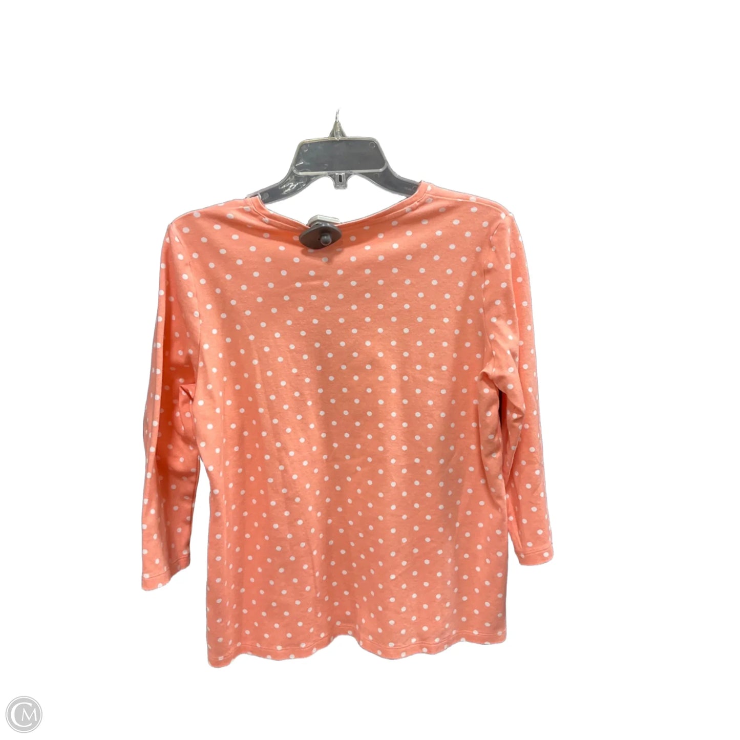 Top Long Sleeve By Kim Rogers In Peach, Size: M