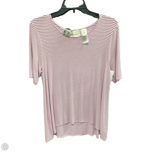 Top Short Sleeve By Chicos In Purple & White, Size: M