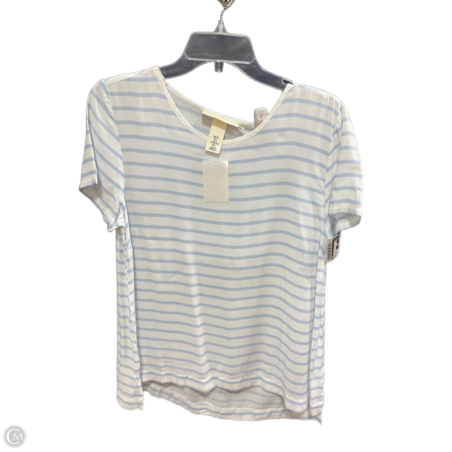 Top Short Sleeve By Logg In Blue & White, Size: 4