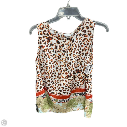 Top Sleeveless By Christopher And Banks In Leopard Print, Size: M