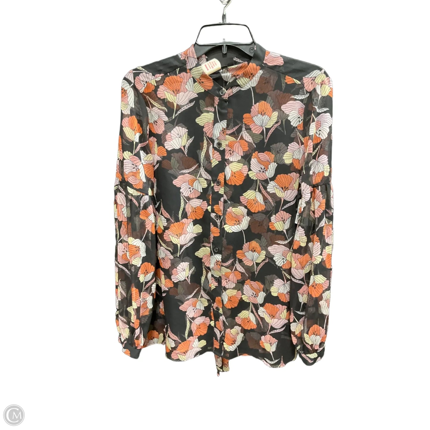 Top Long Sleeve By Who What Wear In Floral Print, Size: L