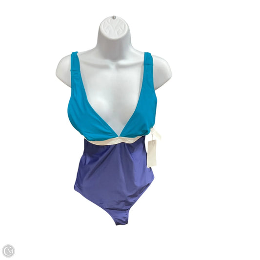 Swimsuit By Clothes Mentor In Blue & White, Size: M