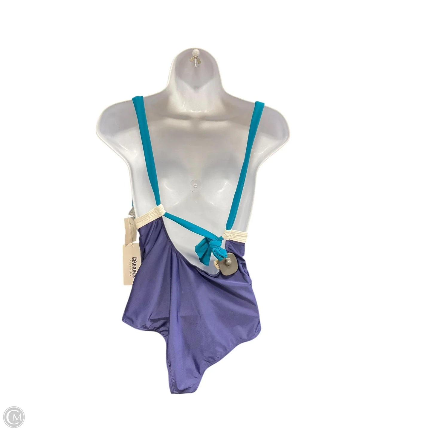 Swimsuit By Clothes Mentor In Blue & White, Size: M