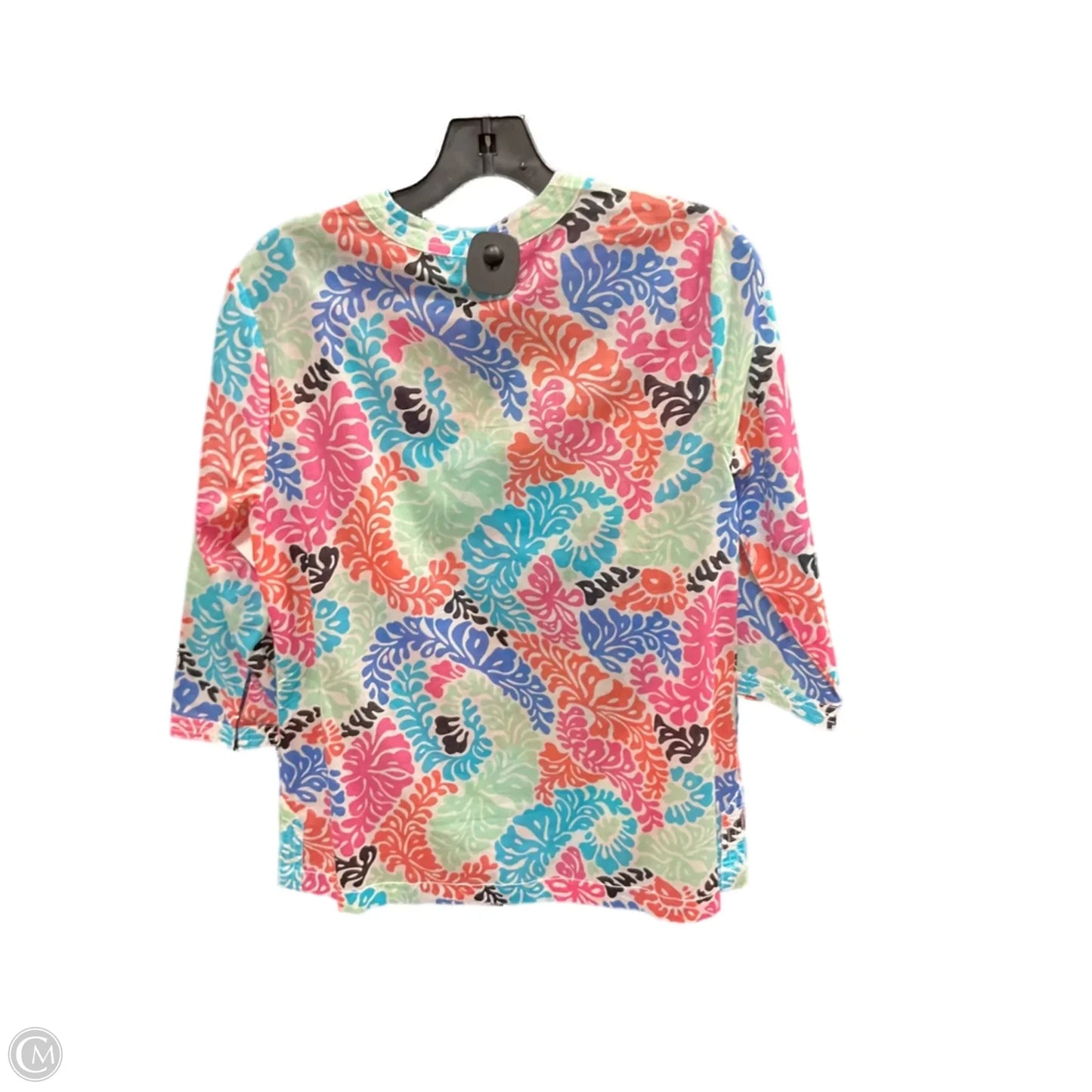 Top 3/4 Sleeve By Talbots In Tropical Print, Size: M