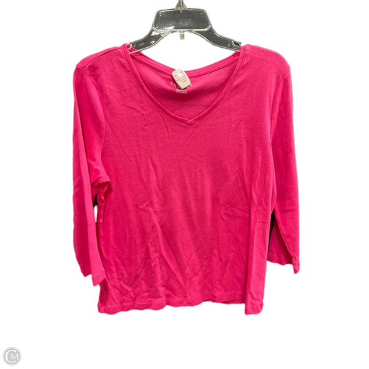 Top Long Sleeve By Talbots In Pink, Size: L