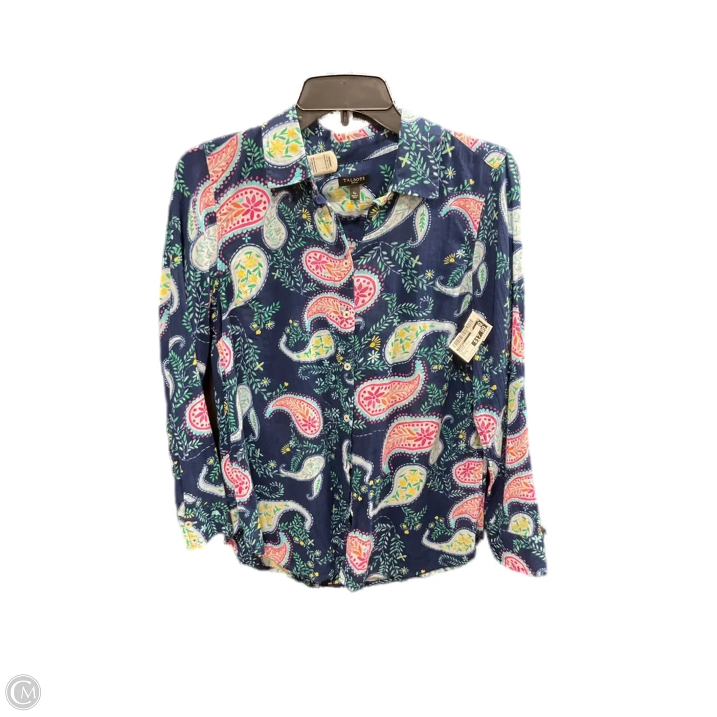 Blouse Long Sleeve By Talbots In Paisley Print, Size: S