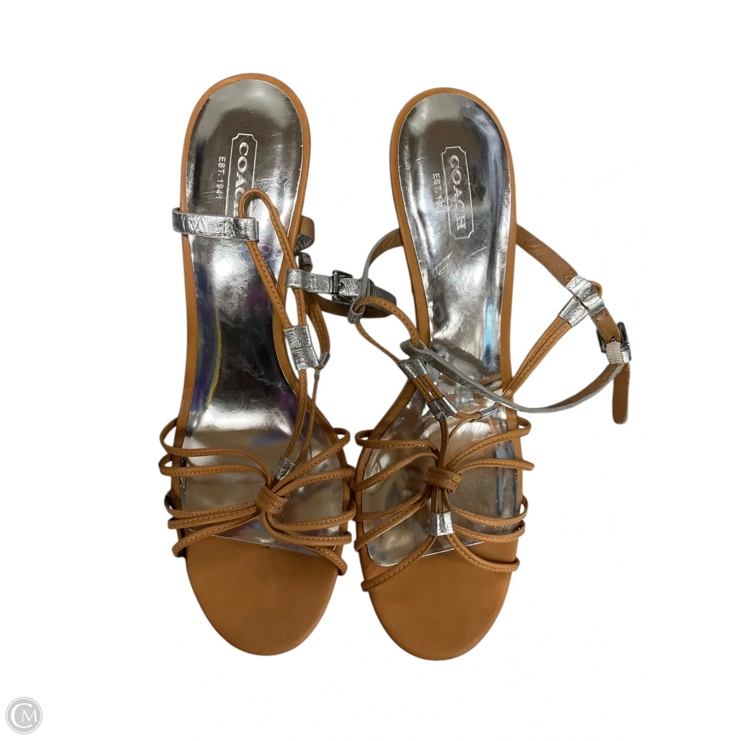 Sandals Designer By Coach In Tan, Size: 9