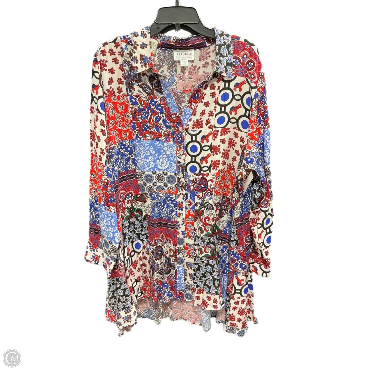 Dress Casual Midi By For The Republic In Blue & Red, Size: 2x