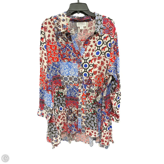 Dress Casual Midi By For The Republic In Blue & Red, Size: 2x