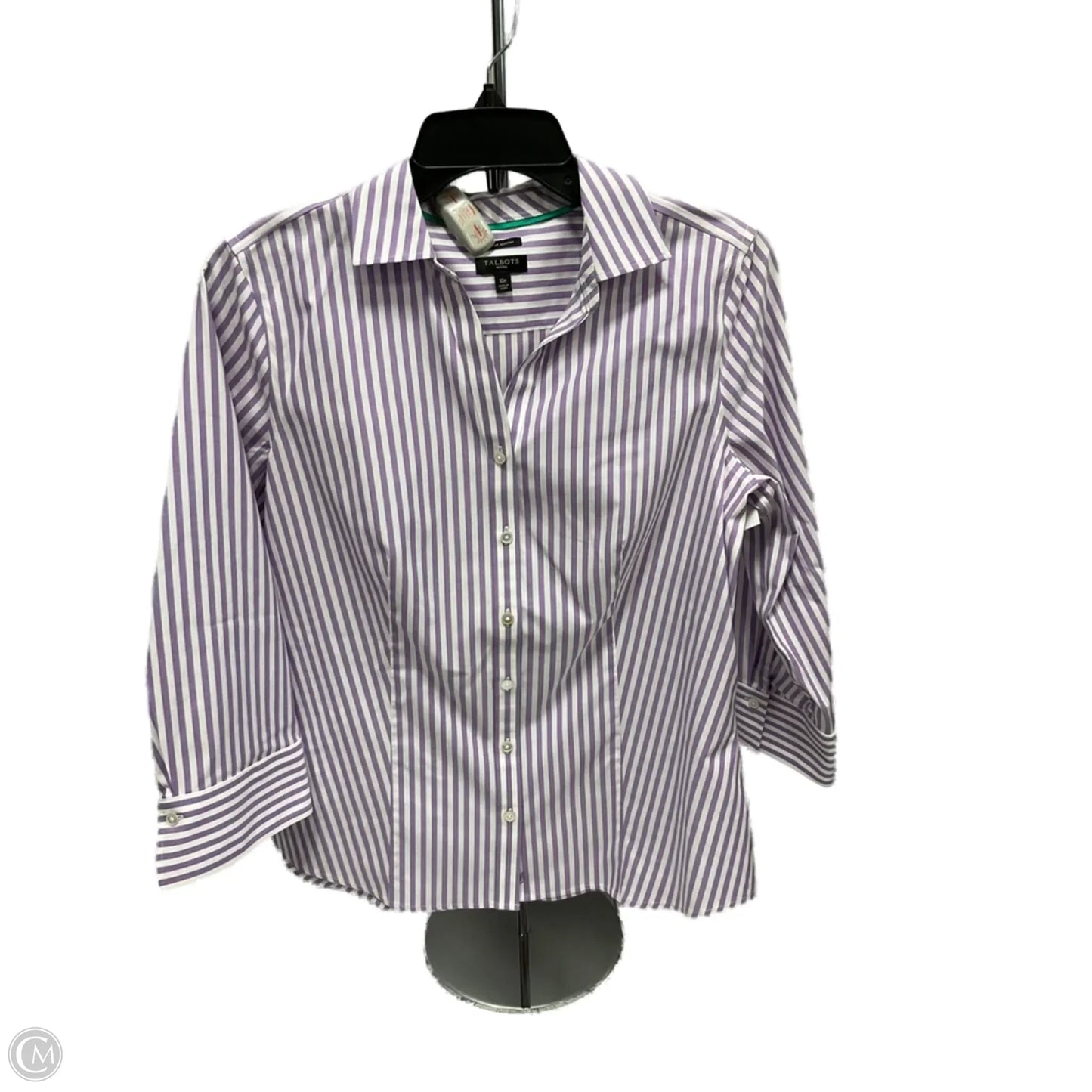 Blouse 3/4 Sleeve By Talbots In Purple, Size: 10