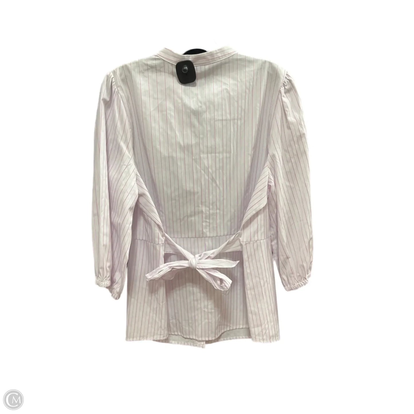 Blouse 3/4 Sleeve By Liz Claiborne In Pink & White, Size: Xl