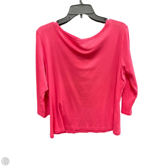 Top 3/4 Sleeve By Talbots In Pink, Size: 1x