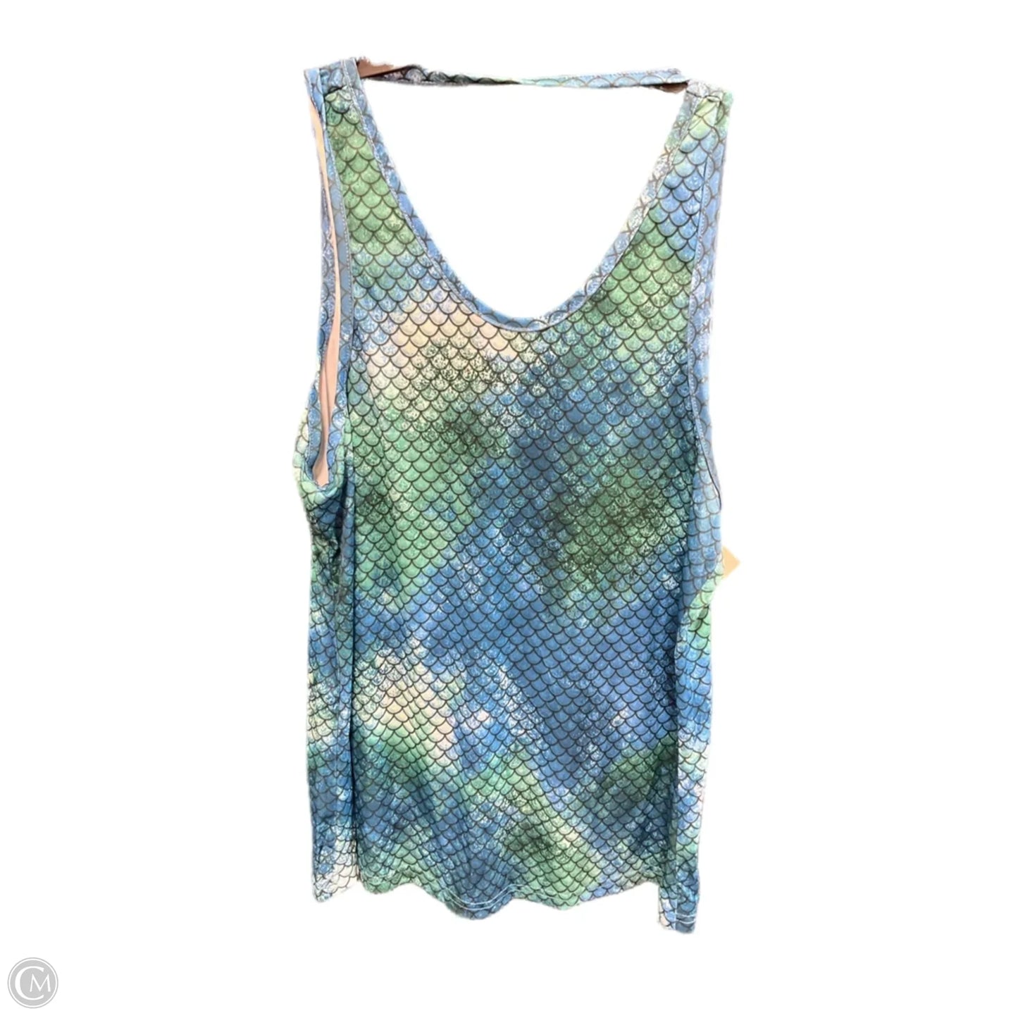 Swimsuit Top By Clothes Mentor In Blue & Green, Size: Xl