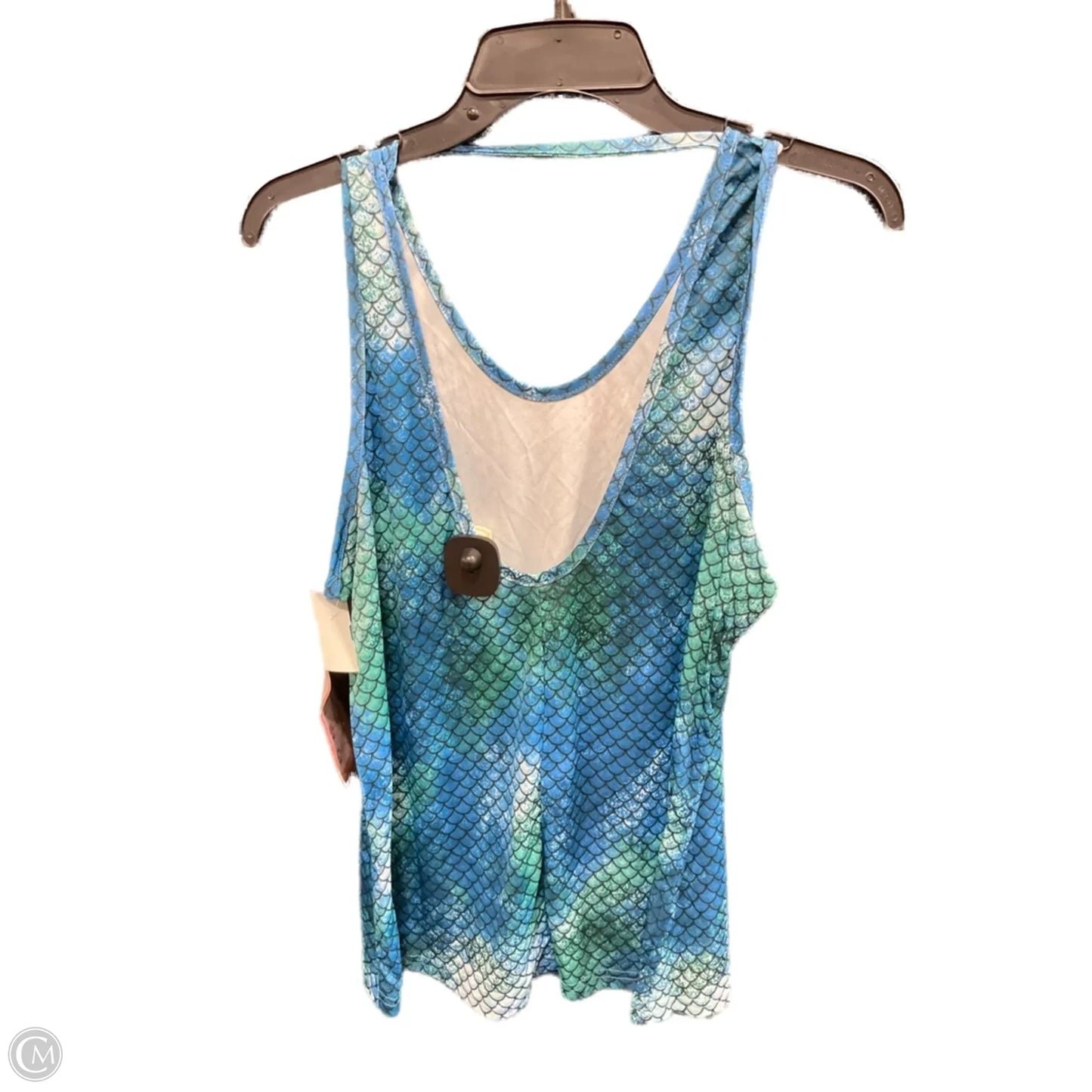 Swimsuit Top By Clothes Mentor In Blue & Green, Size: Xl