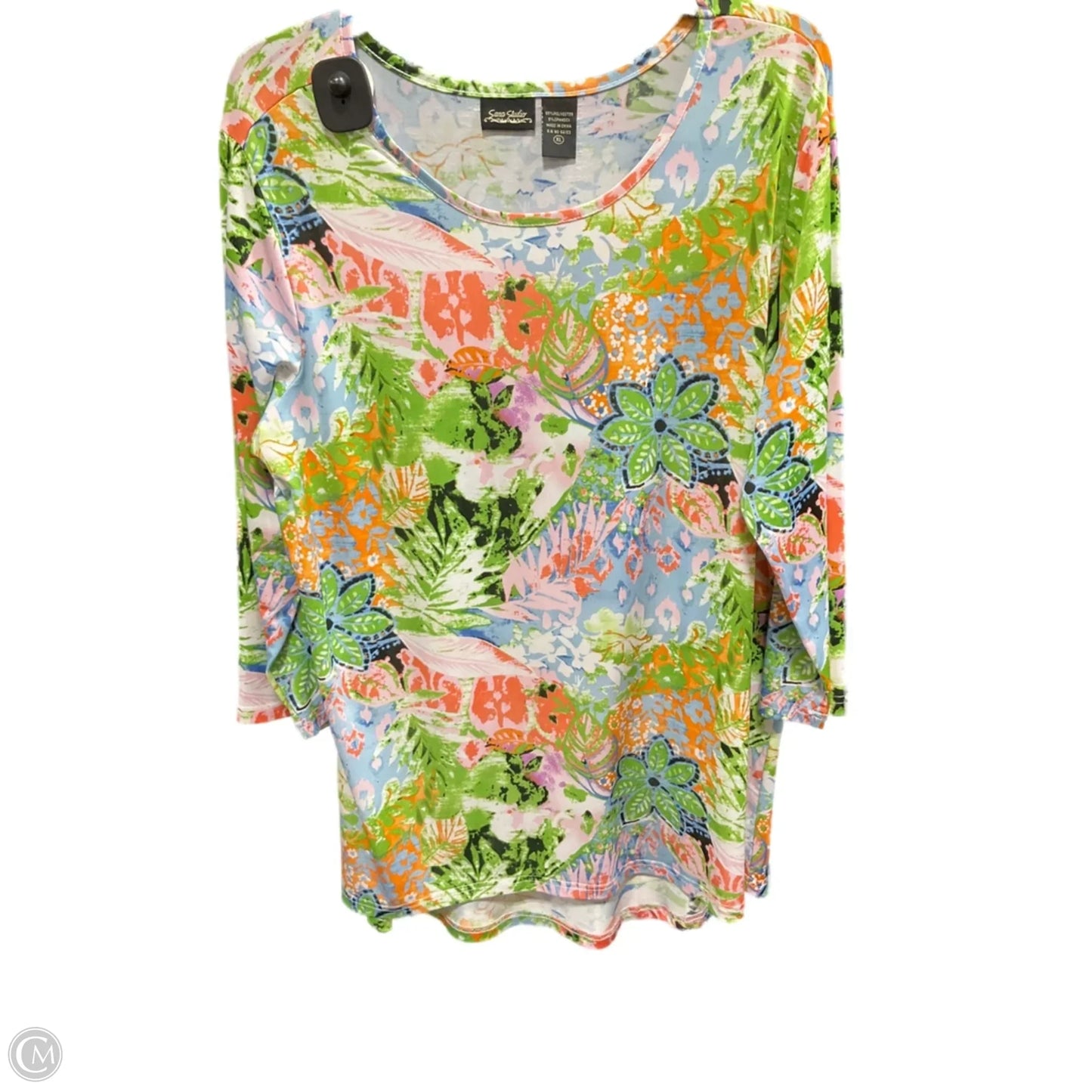 Top Long Sleeve By Clothes Mentor In Tropical Print, Size: Xl