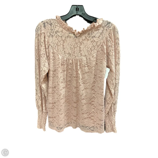 Top Long Sleeve By Cable And Gauge In Pink, Size: M