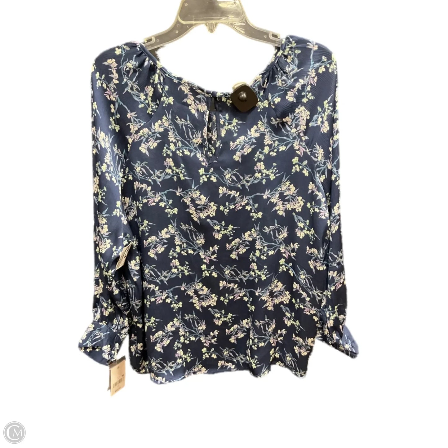 Top Long Sleeve By Ophelia Roe In Blue & Green, Size: 1x