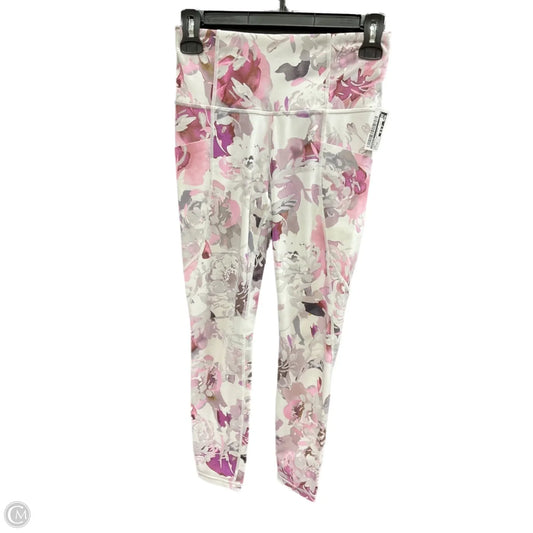 Athletic Leggings By Athleta In Grey & Pink, Size: Xs