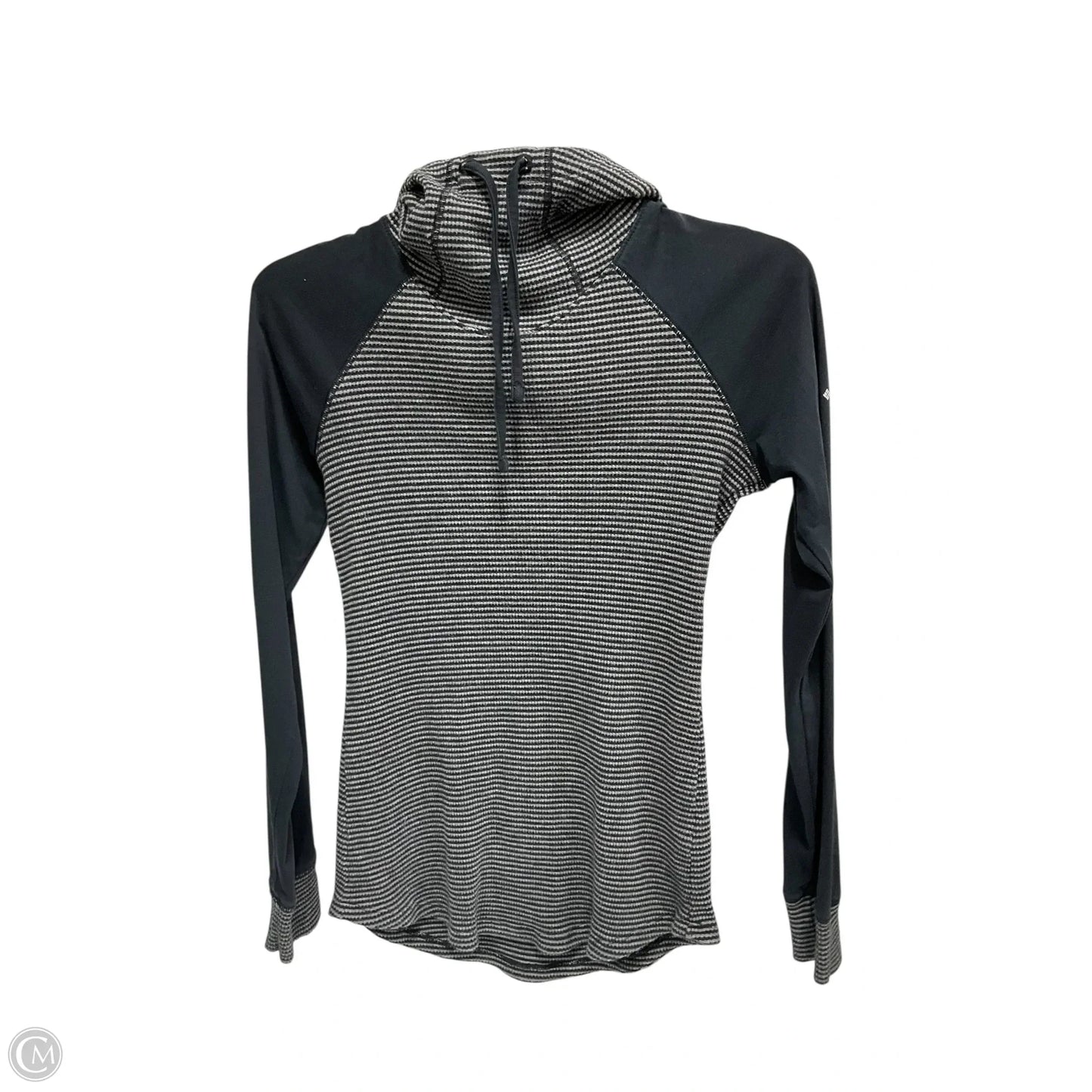 Athletic Sweatshirt Hoodie By Columbia In Black & Grey, Size: M