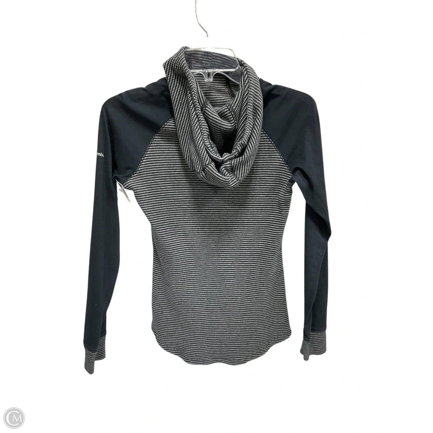 Athletic Sweatshirt Hoodie By Columbia In Black & Grey, Size: M