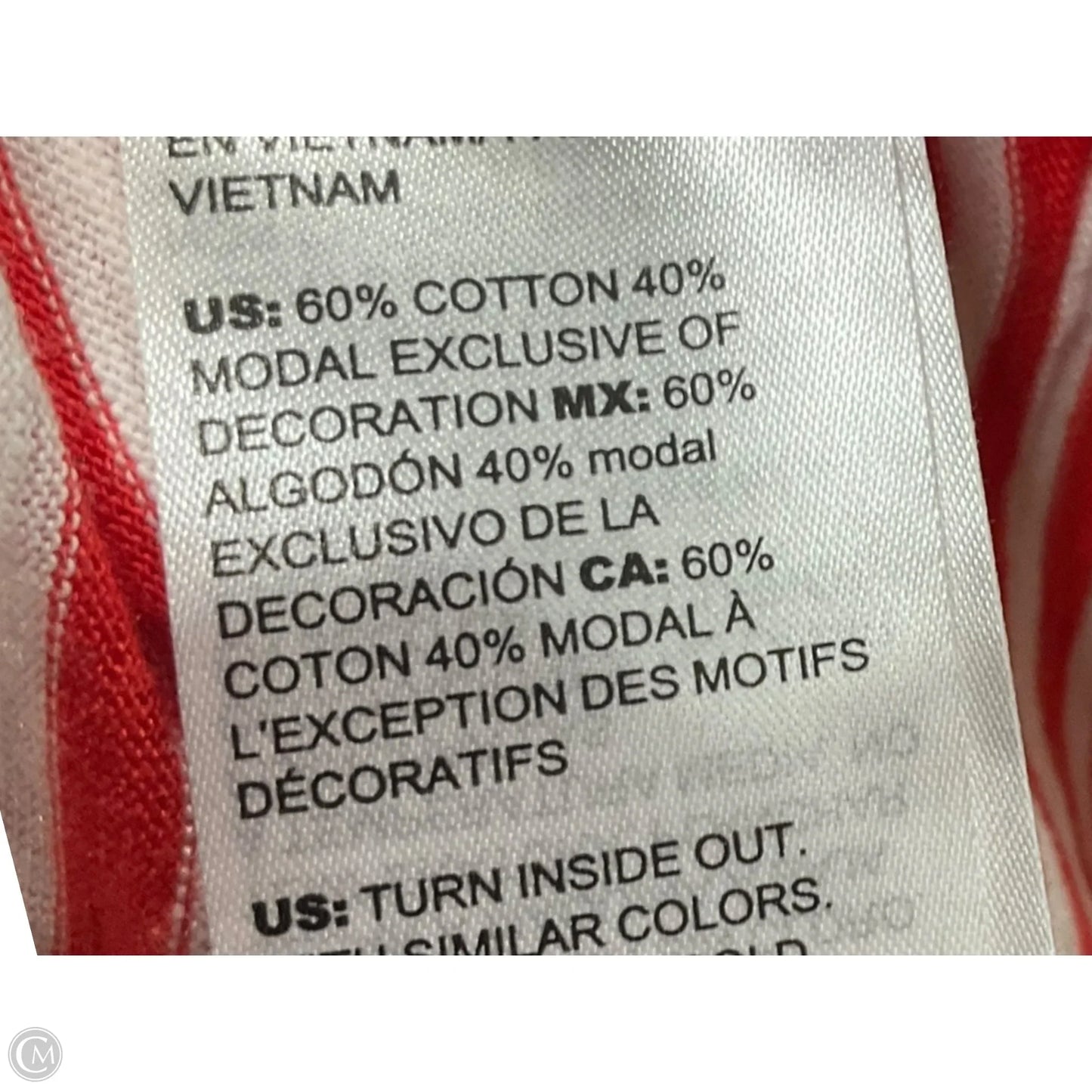 Top Long Sleeve By Chicos In Red & White, Size: S