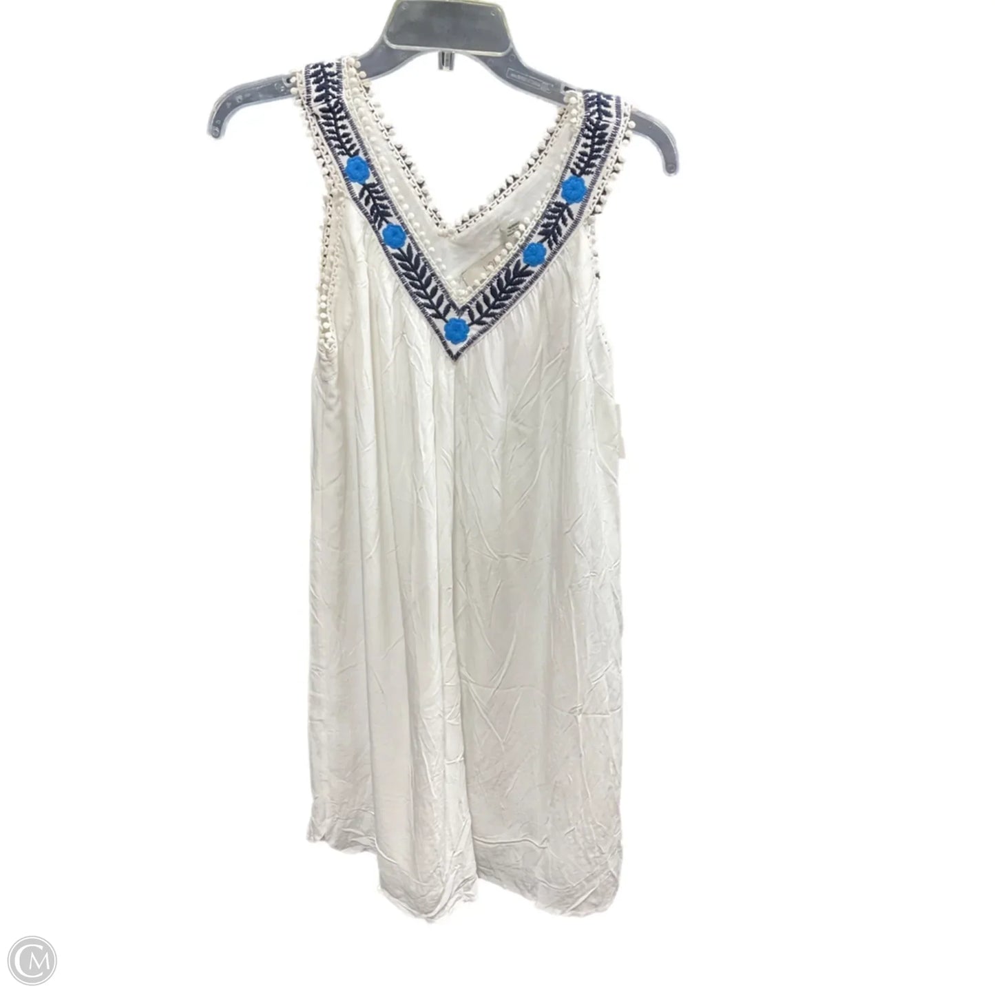 Dress Casual Midi By Loft In Blue & Cream, Size: S