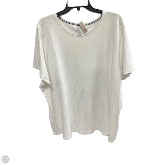 Top Short Sleeve Basic By Croft And Barrow In White, Size: 3x
