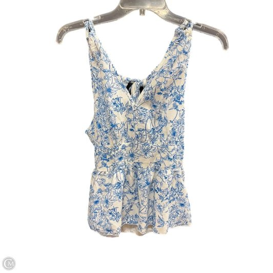 Top Sleeveless By Cmf In Blue & White, Size: Xs