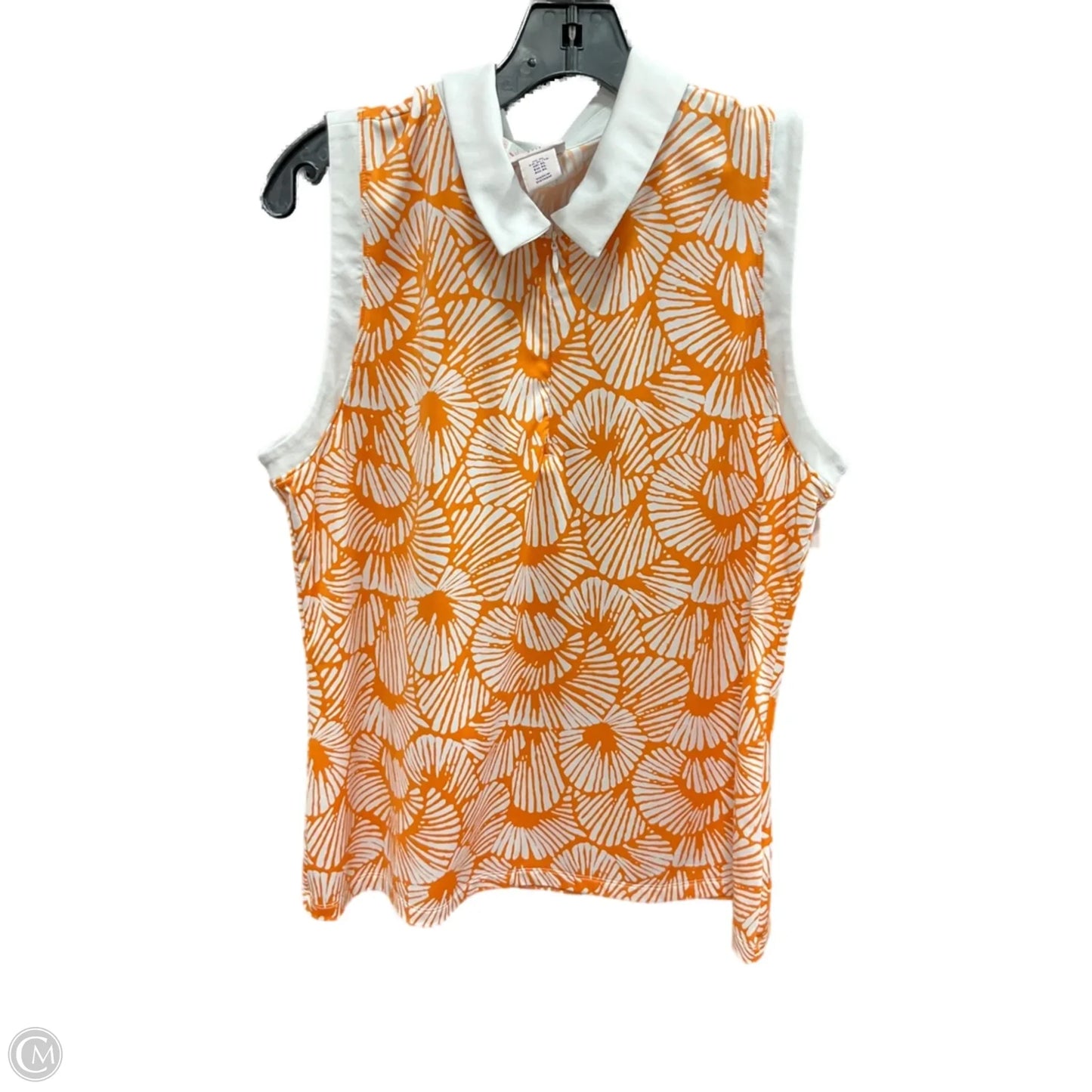 Top Sleeveless By Tommy Bahama In Orange & White, Size: Xl