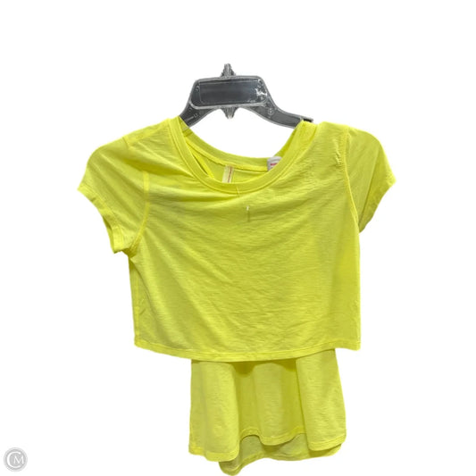 Athletic Top Short Sleeve By Free People In Yellow, Size: Xs