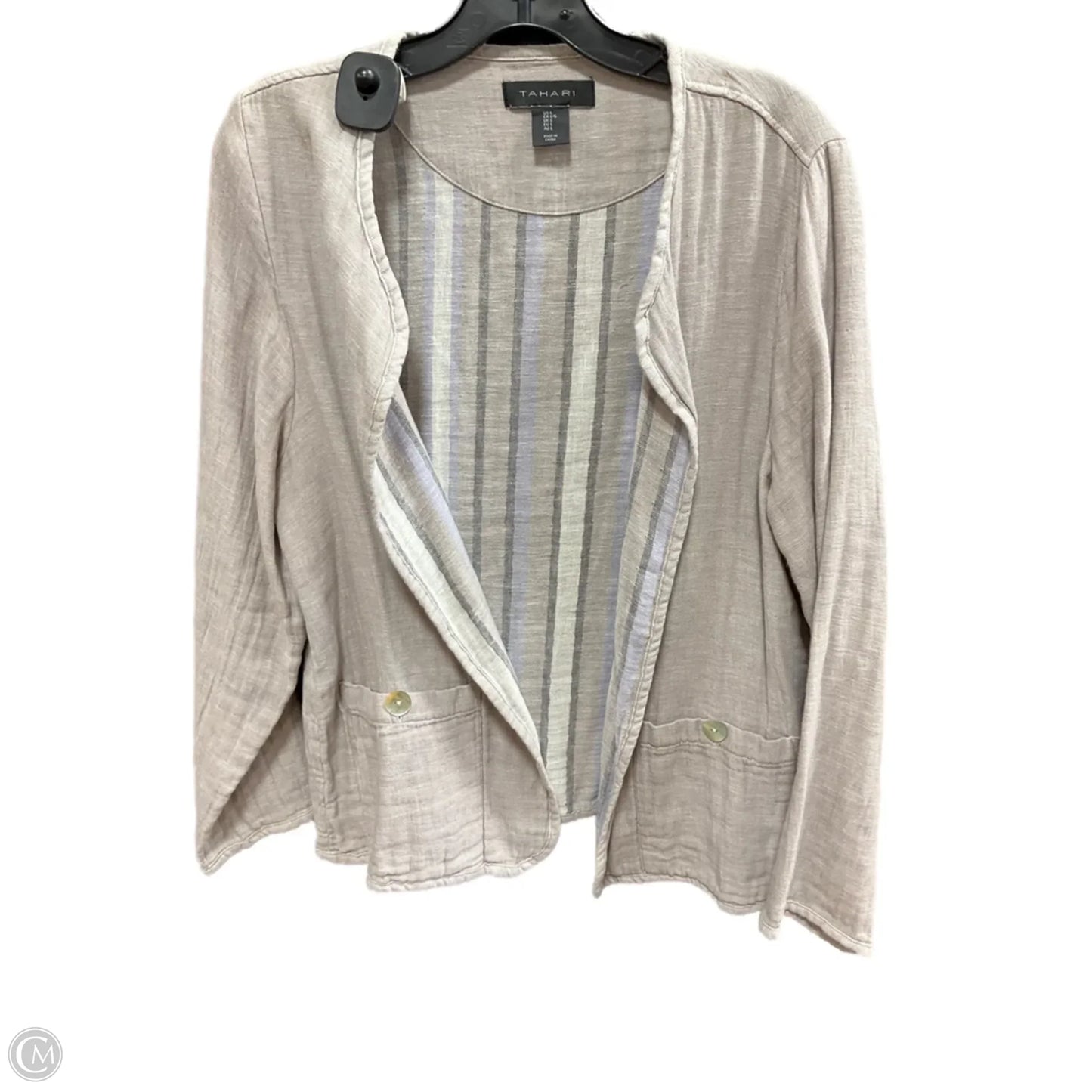 Jacket Other By Tahari In Taupe, Size: L