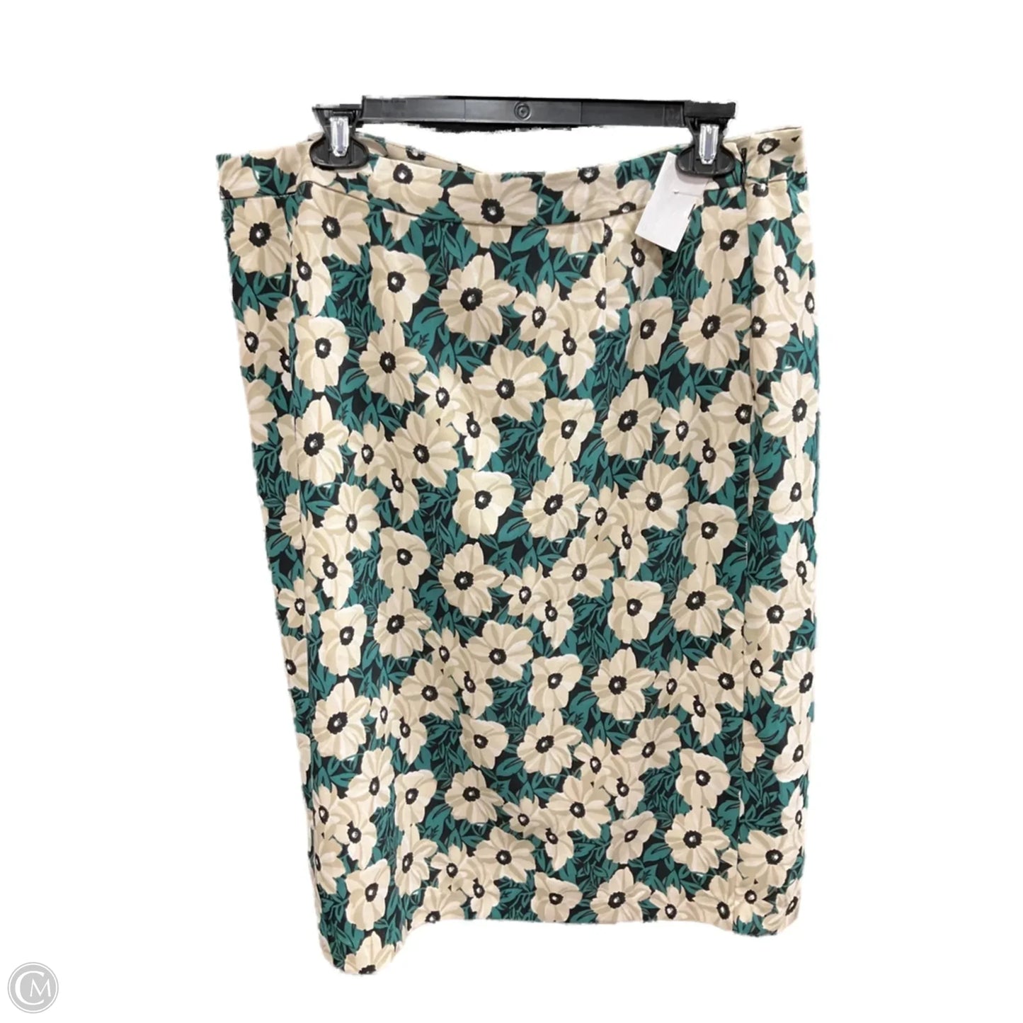 Skirt Midi By Who What Wear In Green & Tan, Size: 14