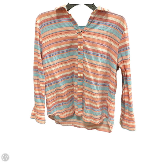 Blouse Long Sleeve By Talbots In Blue & Orange, Size: Xl