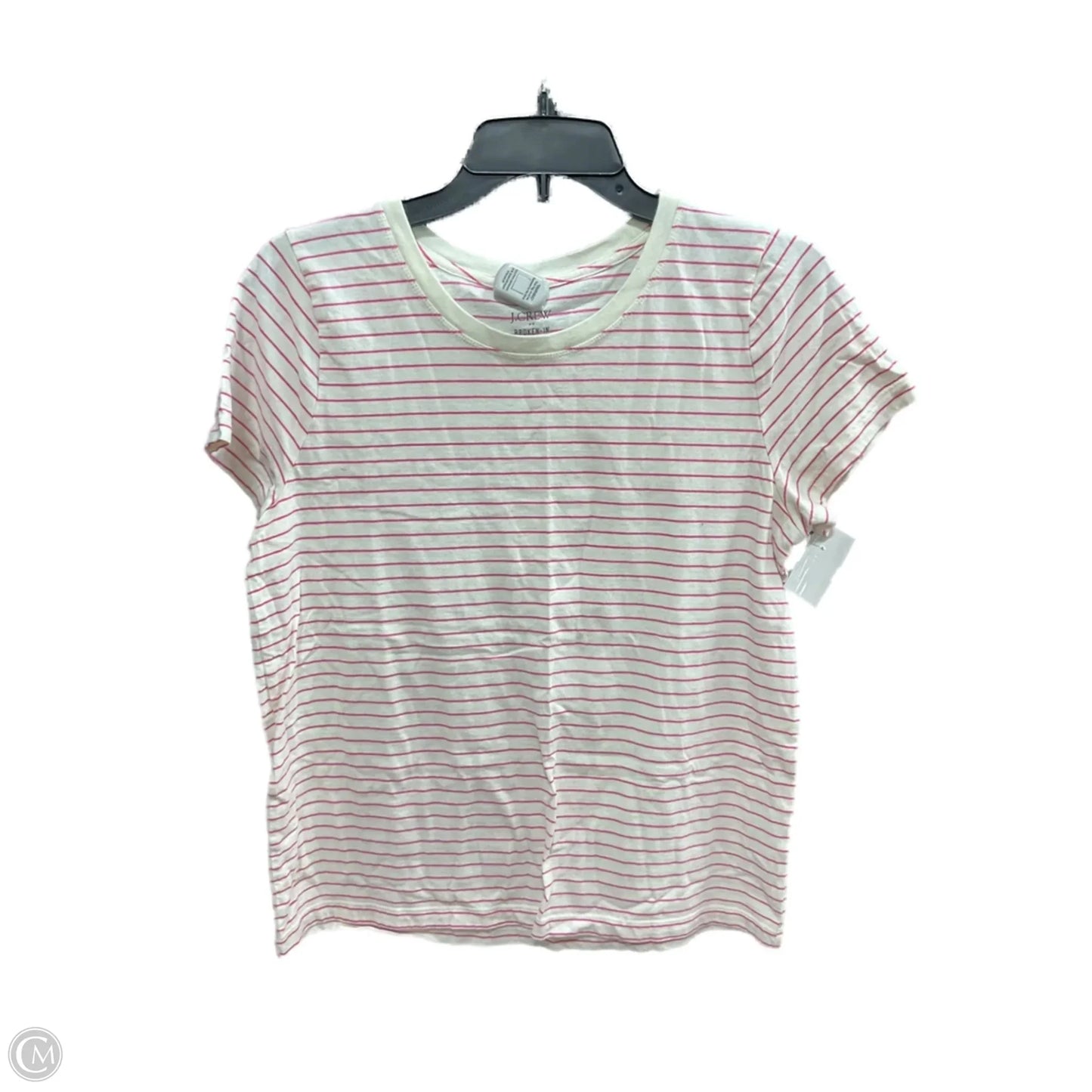 Top Short Sleeve By J. Crew In Pink & White, Size: L