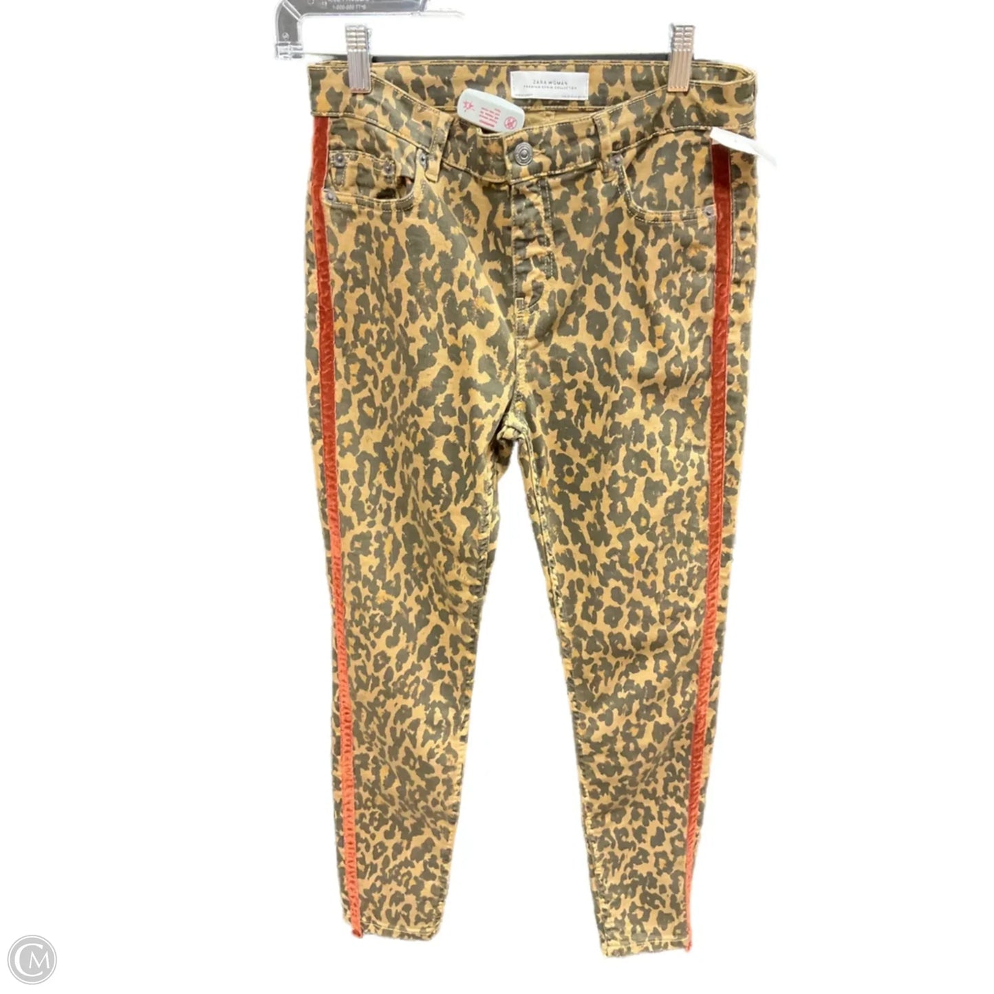 Jeans Skinny By Zara Women In Leopard Print, Size: 6