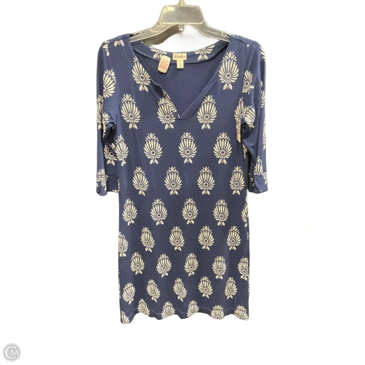 Dress Casual Midi By Hatley In Blue & White, Size: S