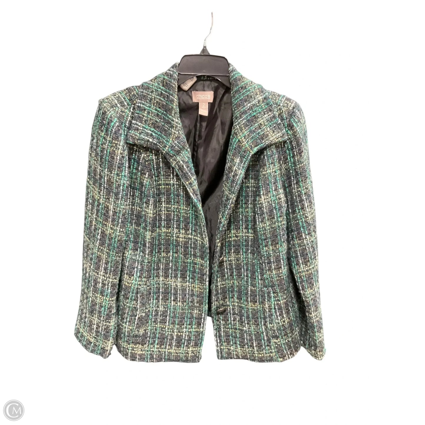 Blazer By Chicos In Blue & Green, Size: L